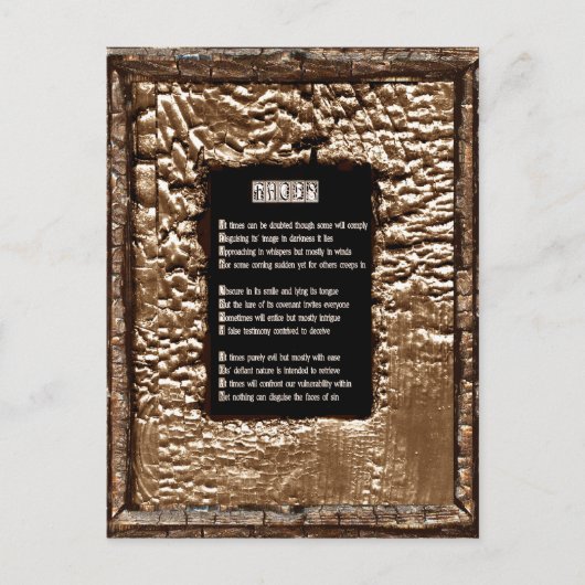 Gezichten van zonde briefkaart (Voorkant)