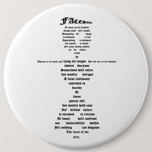 Gezichten van Zonde Ronde Button 6,0 Cm (Voorkant)