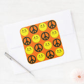 Gezichten & Vredestekenen Vierkante Sticker (Envelop)