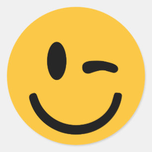 Gezichtknipperen Ronde Sticker