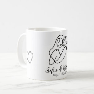 Gezichtloos gepersonaliseerd lesbisch paar Onderze Koffiemok