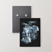 Gezichtloos - Techno-Gothic Streetwear Design Button (Voorkant / Achterkant)