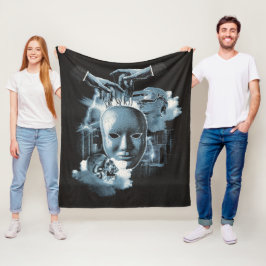 Gezichtloos - Techno-Gothic Streetwear Design Fleece Deken