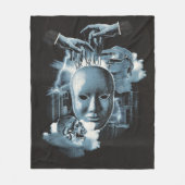 Gezichtloos - Techno-Gothic Streetwear Design Fleece Deken (Voorkant)