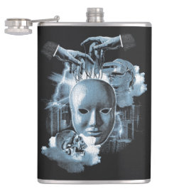 Gezichtloos - Techno-Gothic Streetwear Design Heupfles