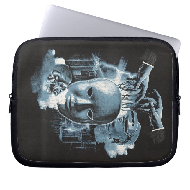 Gezichtloos - Techno-Gothic Streetwear Design Laptop Sleeve (Voorkant)
