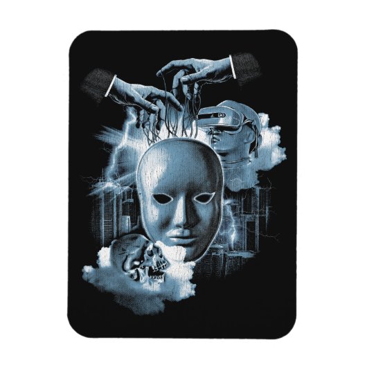 Gezichtloos - Techno-Gothic Streetwear Design Magneet (Verticaal)