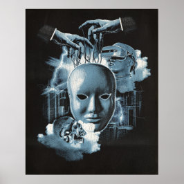 Gezichtloos - Techno-Gothic Streetwear Design Poster