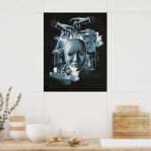 Gezichtloos - Techno-Gothic Streetwear Design Poster (Keuken)