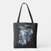 Gezichtloos - Techno-Gothic Streetwear Design Tote Bag (Achterkant)