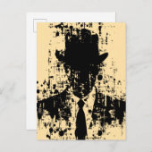 Gezichtloze gentleman: Abstracte elegantie Briefkaart (Voorkant / Achterkant)