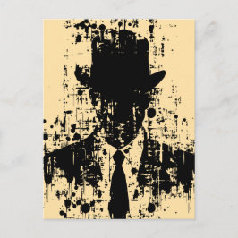 Gezichtloze gentleman: Abstracte elegantie Briefkaart