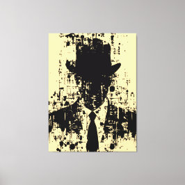 Gezichtloze gentleman: Abstracte elegantie Canvas Afdruk