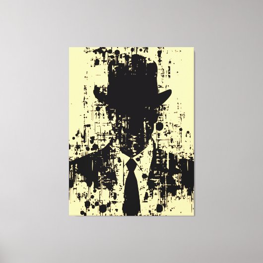 Gezichtloze gentleman: Abstracte elegantie Canvas Afdruk (Voorkant)