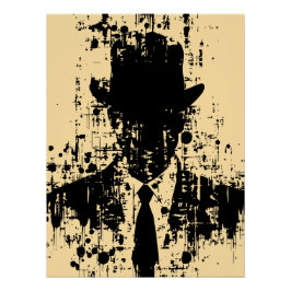 Gezichtloze heer: Abstracte elegantie Perfect Poster
