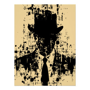 Gezichtloze heer: Abstracte elegantie Perfect Poster