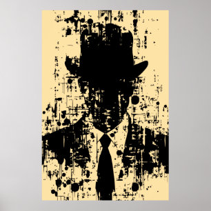 Gezichtloze heer: Abstracte elegantie Poster