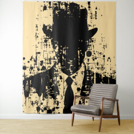 Gezichtloze Heer: Abstracte Elegantie Wandkleed