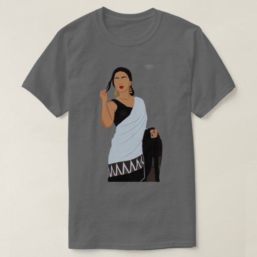 Gezichtloze Indiase vrouw in veilige en mouwloze z T-shirt (Design voorkant)