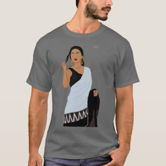 Gezichtloze Indiase vrouw in veilige en mouwloze z T-shirt