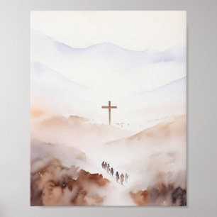 Gezichtloze Jezuskunst - minimalistisch Christelij Poster