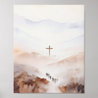 Gezichtloze Jezuskunst - minimalistisch Christelij Poster