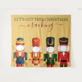 Gezichtloze Notenkraker Gouden Kerst Foto Achtergr Wandkleed (Voorkant (horizontaal))