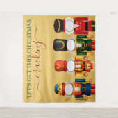 Gezichtloze Notenkraker Gouden Kerst Foto Achtergr Wandkleed (Voorkant)