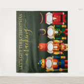 Gezichtloze Notenkraker Groene Kerst Foto Achtergr Wandkleed (Voorkant)