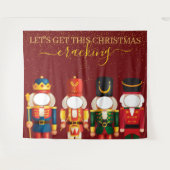 Gezichtloze Notenkraker Rode Kerst Foto Achtergron Wandkleed (Voorkant (horizontaal))