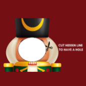 Gezichtloze Notenkraker Rode Kerst Foto Achtergron Wandkleed