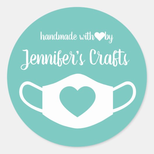 Gezichtmaskers Handgemaakt met liefde Ronde Sticker (Voorkant)