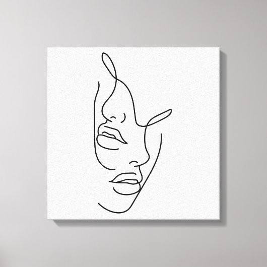 Gezichts schoonheidslijn kunst tekening canvas afdruk (Voorkant)