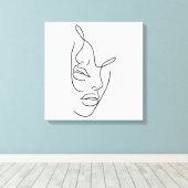 Gezichts schoonheidslijn kunst tekening canvas afdruk (Insitu (Houten vloer))