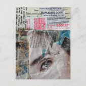 Gezichtsaccount Abstracte Mixed Media Collage Briefkaart (Voorkant)