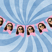 Gezichtsbanner, Aangepast gezicht, 30e 40e 50e ver Vlaggetjes