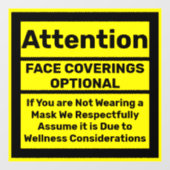 Gezichtsbedekkende politiek Wellness Vrijgesteld Raamsticker (Vel)