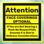 Gezichtsbedekkende politiek Wellness Vrijgesteld Raamsticker (Vel 3)