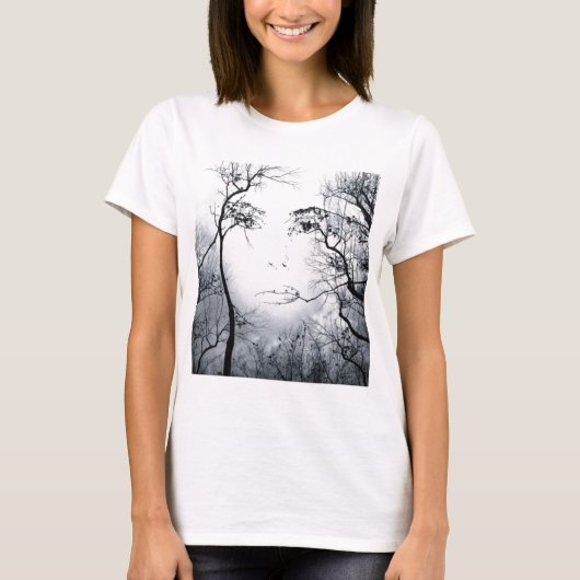 gezichtsbedrog in bomen t-shirt (Voorkant)