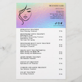GEZICHTSBEHANDELINGEN Schoonheidssalon flyer