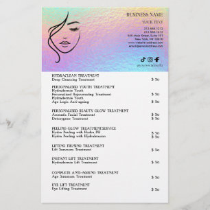 GEZICHTSBEHANDELINGEN Schoonheidssalon flyer