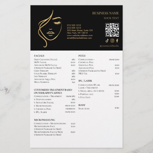 GEZICHTSBEHANDELINGEN Schoonheidssalon flyer (Voorkant)