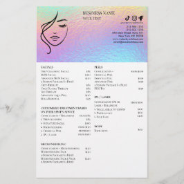 GEZICHTSBEHANDELINGEN Schoonheidssalon flyer