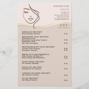 GEZICHTSBEHANDELINGEN Schoonheidssalon flyer