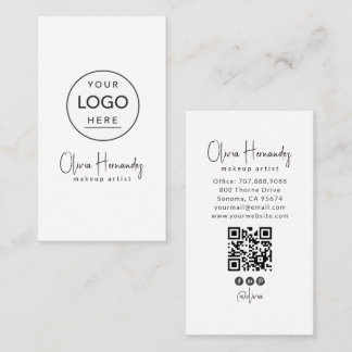 Gezichtsbeschilderaar Ronde Logo QR-code Social Me Visitekaartje