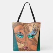 Gezichtsbeschilderd meisjespatroon tote bag (Achterkant)