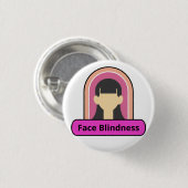 Gezichtsblindheid Meisje - roze en wit Ronde Button 3,2 Cm (Voorkant /achterkant)