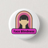 Gezichtsblindheid Meisje - roze en wit Ronde Button 3,2 Cm (Voorkant)