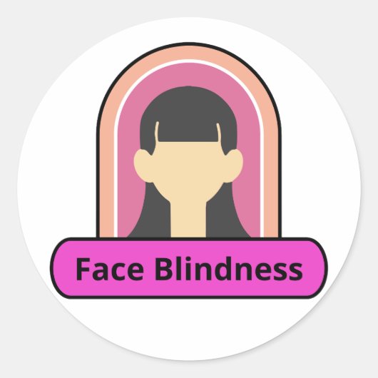 Gezichtsblindheid Meisje - roze en wit Ronde Sticker (Voorkant)