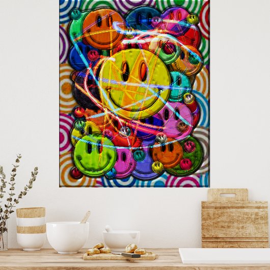 GezichtsButtonnen Abstract ontwerp Poster (Keuken)